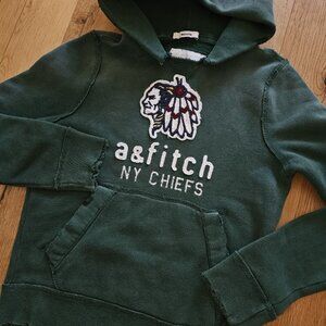 Abercrombie muscle boys distressed hoodie size L 9 10 sweatshirt